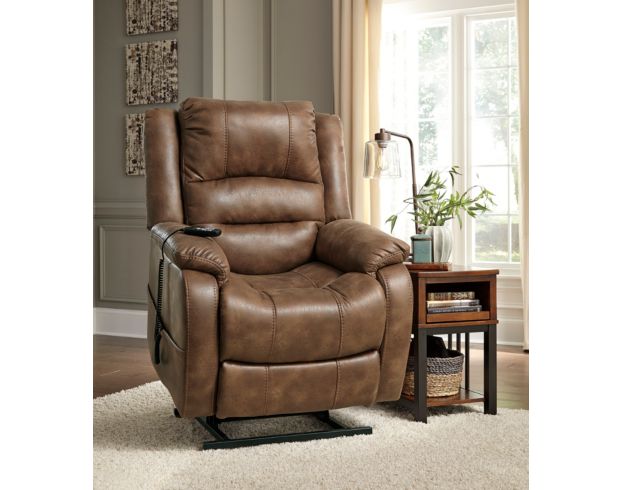 Ashley Yandel Brown Power Lift Recliner large image number 9