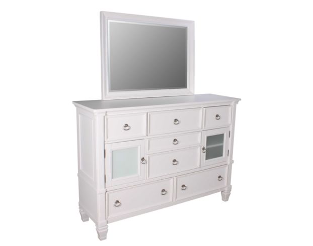 Ashley Prentice White Dresser with Mirror large image number 1