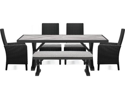 Ashley Beachcroft Black 6-Piece Outdoor Dining Set