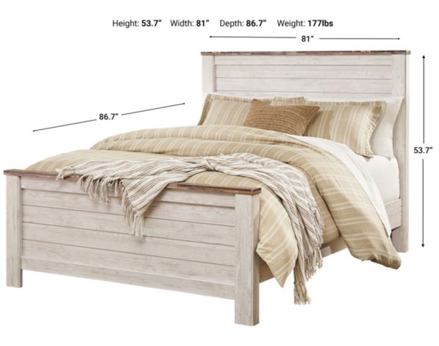 Willowton king deals panel bed