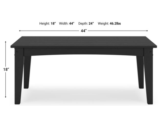 Ashley Hyland Wave Black Outdoor Coffee Table large image number 7
