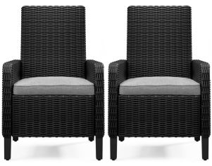 Ashley Beachcroft Black Outdoor Dining Arm Chair (Set of 2)