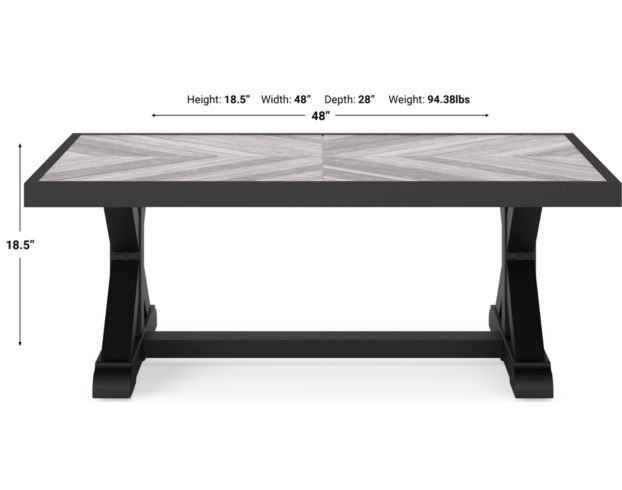 Ashley Beachcroft Black Outdoor Coffee Table large image number 9