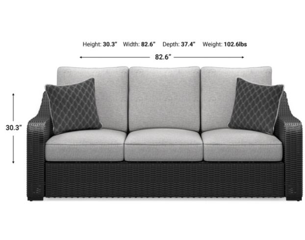 Ashley Beachcroft Black Outdoor Sofa large image number 9