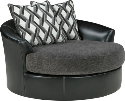 Ashley Kumasi Oversized Swivel Barrel Chair Homemakers 