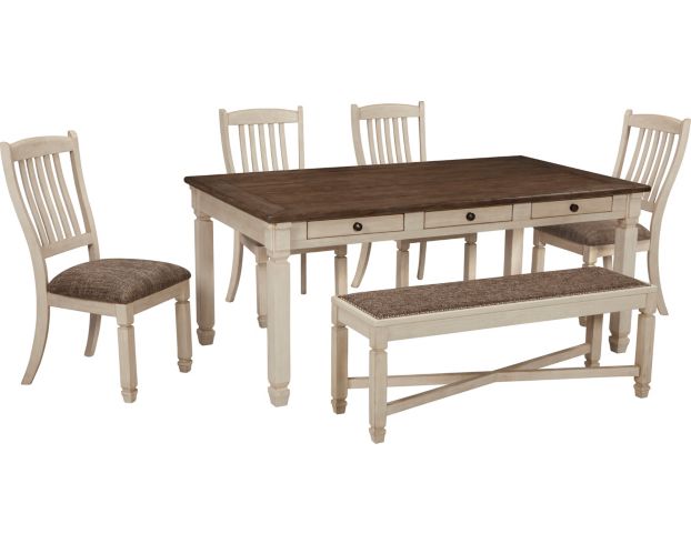 Ashley whitesburg 6 piece dining set with discount bench