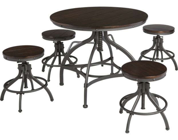 Ashley Odium 5 Piece Adjustable Counter, Odium Counter Height Dining Room Table And Bar Stools Set Of 3