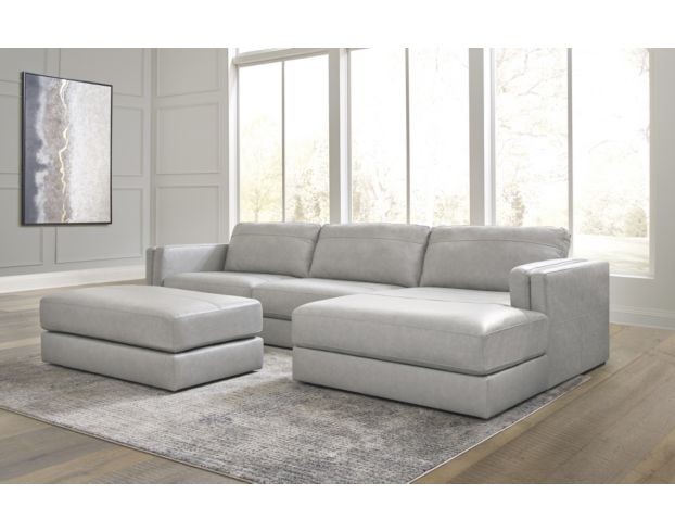 Ashley Amiata Glacier 2-Piece Leather Sectional with Right Chaise large image number 8