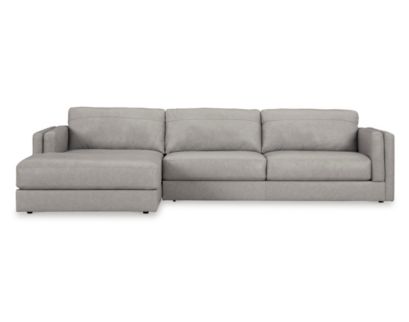 Ashley Amiata Glacier 2-Piece Leather Sectional with Left Chaise