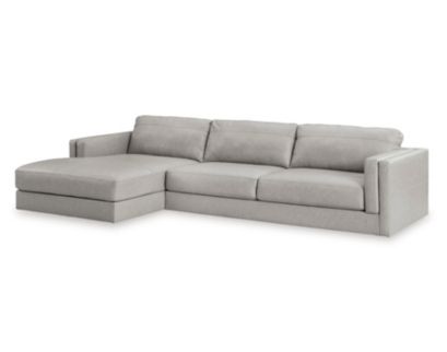 Ashley Amiata Glacier 2-Piece Leather Sectional with Left Chaise