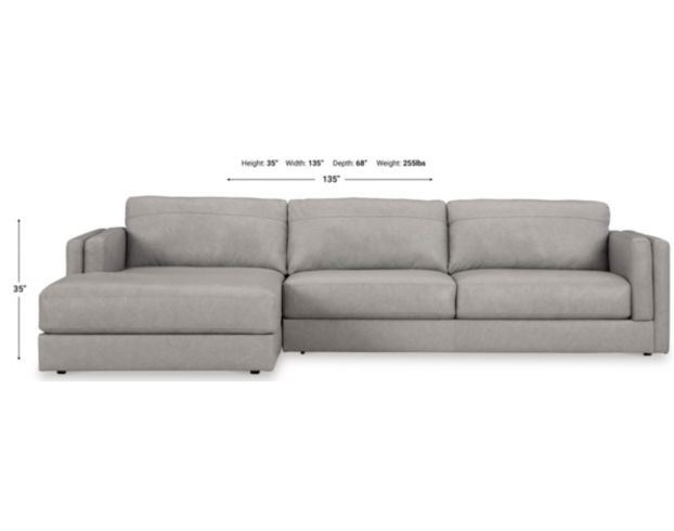 Ashley Amiata Glacier 2-Piece Leather Sectional with Left Chaise large image number 9
