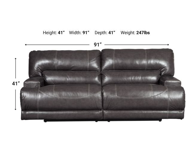 Ashley McCaskill Leather Reclining Sofa large image number 3