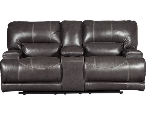 Ashley McCaskill Leather Power Reclining Console Loveseat large image number 1