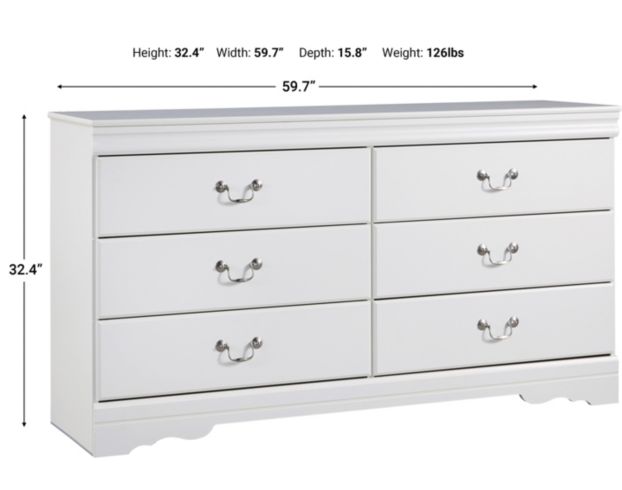 Ashley anarasia on sale dresser white