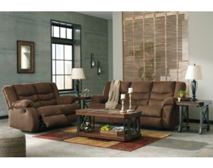 Ashley Tulen Chocolate Reclining Loveseat