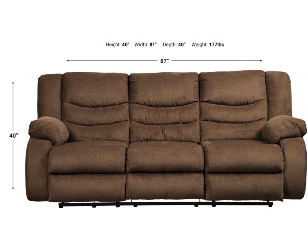 Tulen reclining sofa deals chocolate