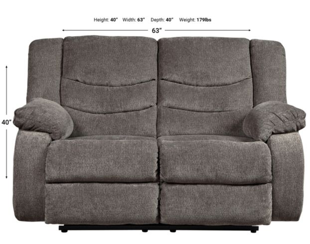 Ashley Tulen Gray Reclining Loveseat large image number 3