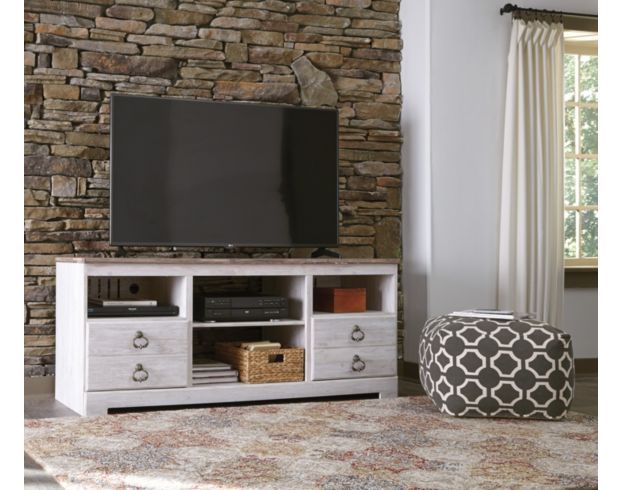 Ashley Willowton 64-Inch White TV Stand large image number 2