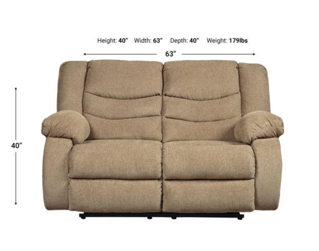 Ashley Tulen Mocha Reclining Loveseat large image number 3