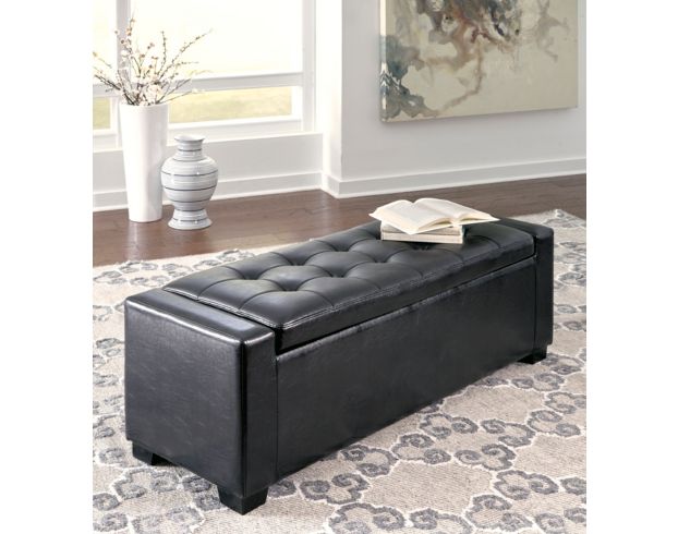 Ashley Upholstered Bedroom Storage Bench large image number 3