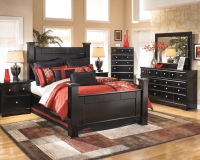 ashley shay 4-piece queen bedroom set | homemakers furniture