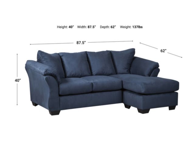 Ashley Darcy Blue Sofa Chaise large image number 2