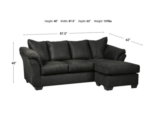 Ashley Darcy Black Sofa Chaise large image number 2