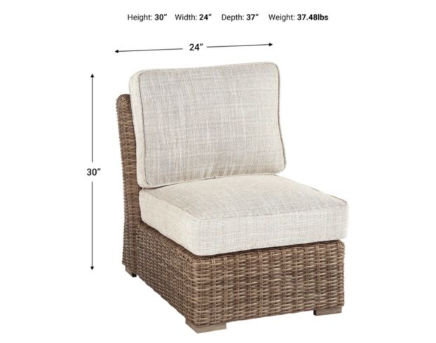 Ashley Beachcroft Outdoor Armless Chair With Cushion large image number 4