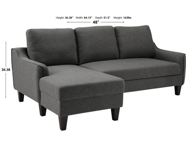 Ashley Jarreau Gray Queen Sleeper Chaise Sofa large image number 5