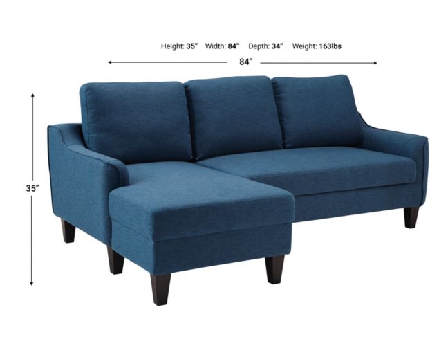 Ashley Jarreau Blue Queen Sleeper Sectional Sofa Chaise large image number 6