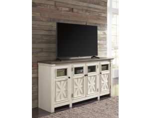 The Bolanburg White/Brown/Beige Extra Large TV Stand is available at Select  Furnishings serving Brenham, TX and surroundaing areas.