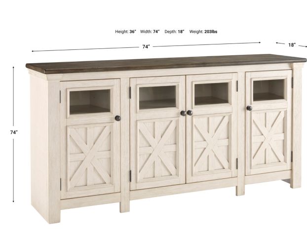 Ashley Bolanburg White TV Stand large image number 3