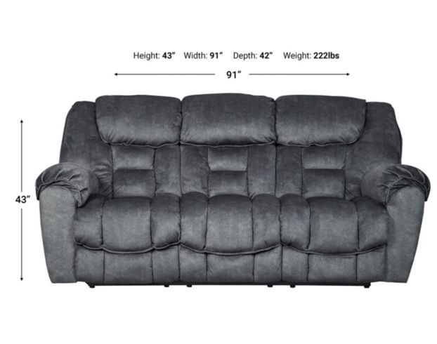 Ashley Capehorn Gray Reclining Sofa large image number 5