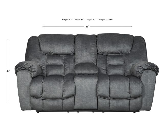 Ashley Capehorn Reclining Loveseat with Console large image number 7