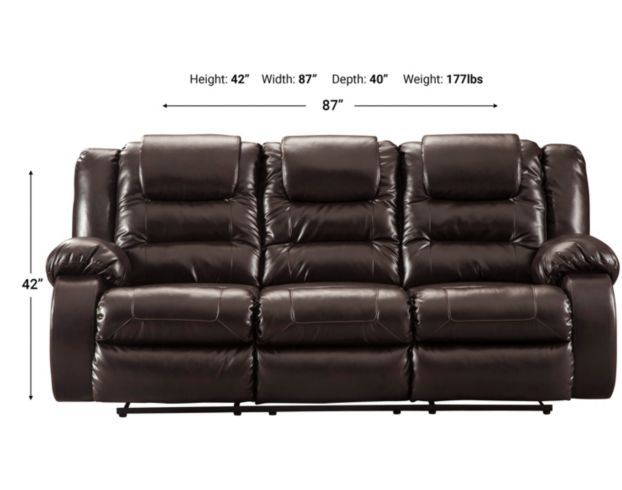 Ashley Vacherie Brown Reclining Sofa large image number 3