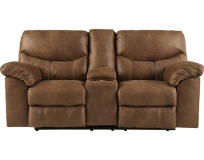 Ashley Boxberg Brown Reclining Console Loveseat