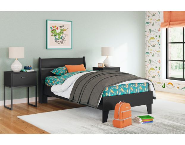 Ashley Socalle Black Twin Bed large image number 2