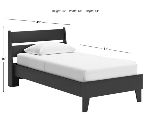 Ashley Socalle Black Twin Bed large image number 7