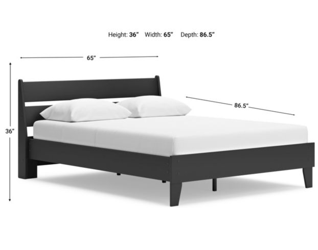 Ashley Socalle Black Queen Bed large image number 6