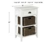 Ashley Oslember White Storage Accent Table w/ Baskets small image number 3