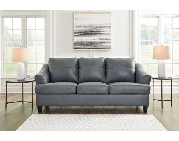 Ashley Genoa Gray Leather Sofa large image number 5