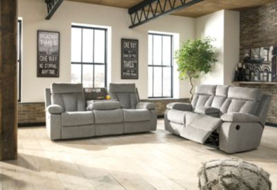 Ashley Mitchiner Reclining Sofa With Drop Down Table | Homemakers