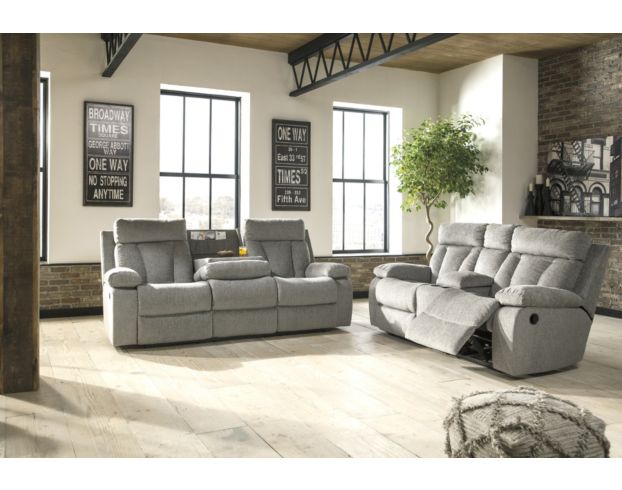 Ashley Mitchiner Reclining Sofa with Drop Down Table large image number 2