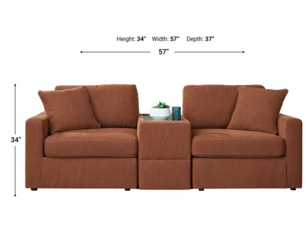 Ashley Modmax Spice Modular Loveseat with Console large image number 5