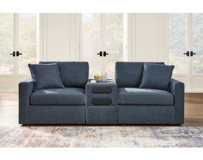 Ashley Modmax Ink Modular Loveseat with Audio Console