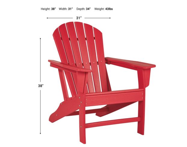 Ashley Sundown Treasure Red Adirondack Chair large image number 5