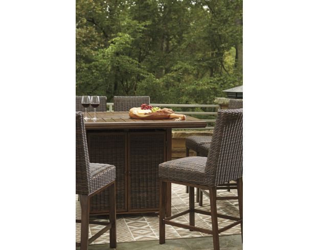Ashley Paradise Trail Fire Pit Bar Table and 4 Stools large image number 3