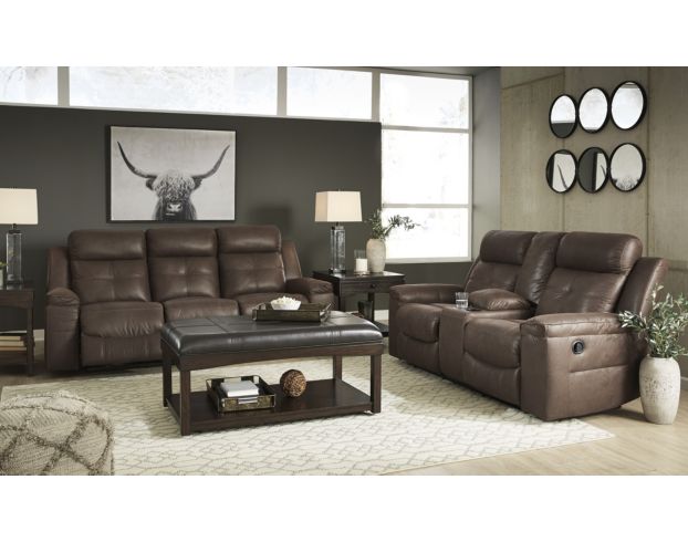 Ashley Jesolo Brown Reclining Console Loveseat large image number 2