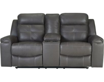 Ashley Jesolo Gray Reclining Console Loveseat