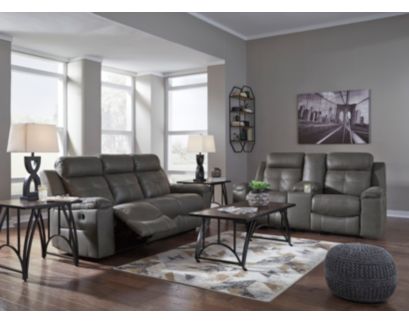 Ashley Jesolo Gray Reclining Console Loveseat